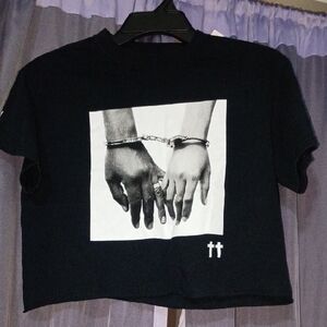 Black Graphic Crop Top